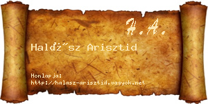 Halász Arisztid névjegykártya