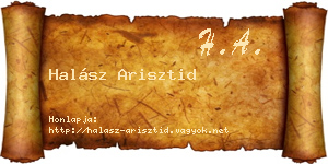 Halász Arisztid névjegykártya
